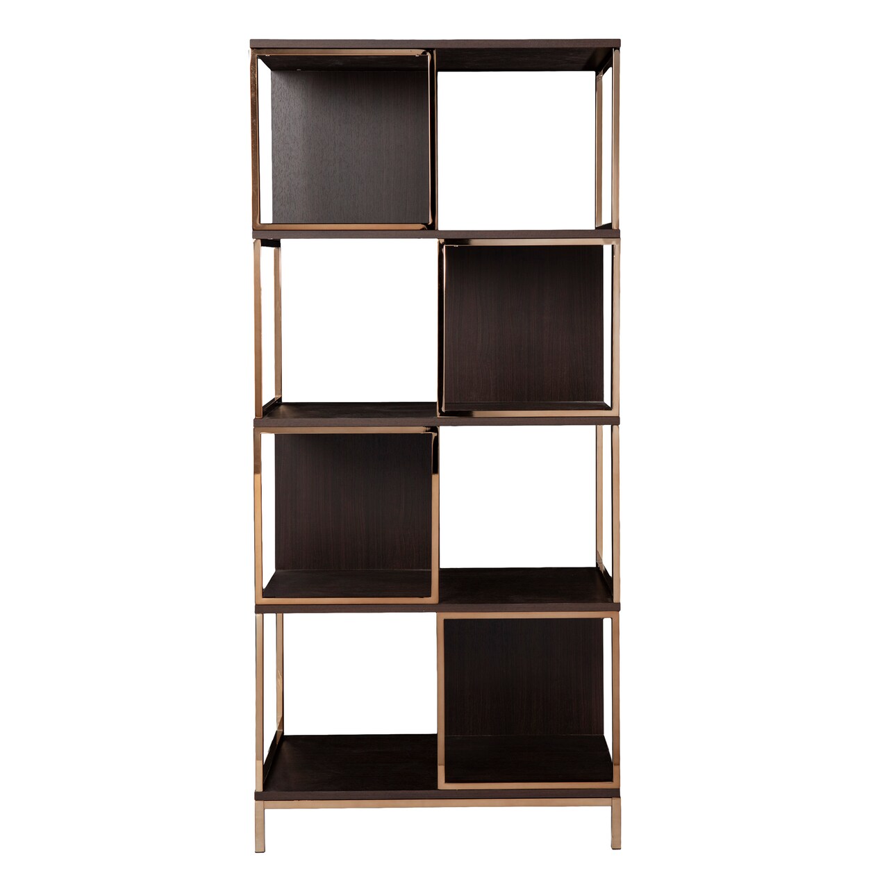Southern Enterprises 5.75' Espresso Brown and Tortilla Brown Home Furniture and Collections Dunleer Modern Etagere Bookshelf
